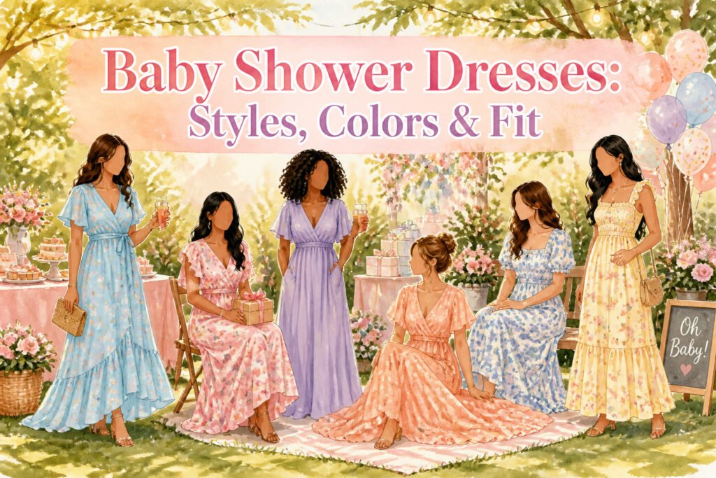 A model wearing a colorful dress poses in a garden full of flowers.