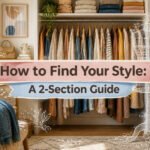 A person organizing clothes on a bed, assessing their wardrobe.