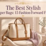 An assortment of stylish diaper bags displayed together.